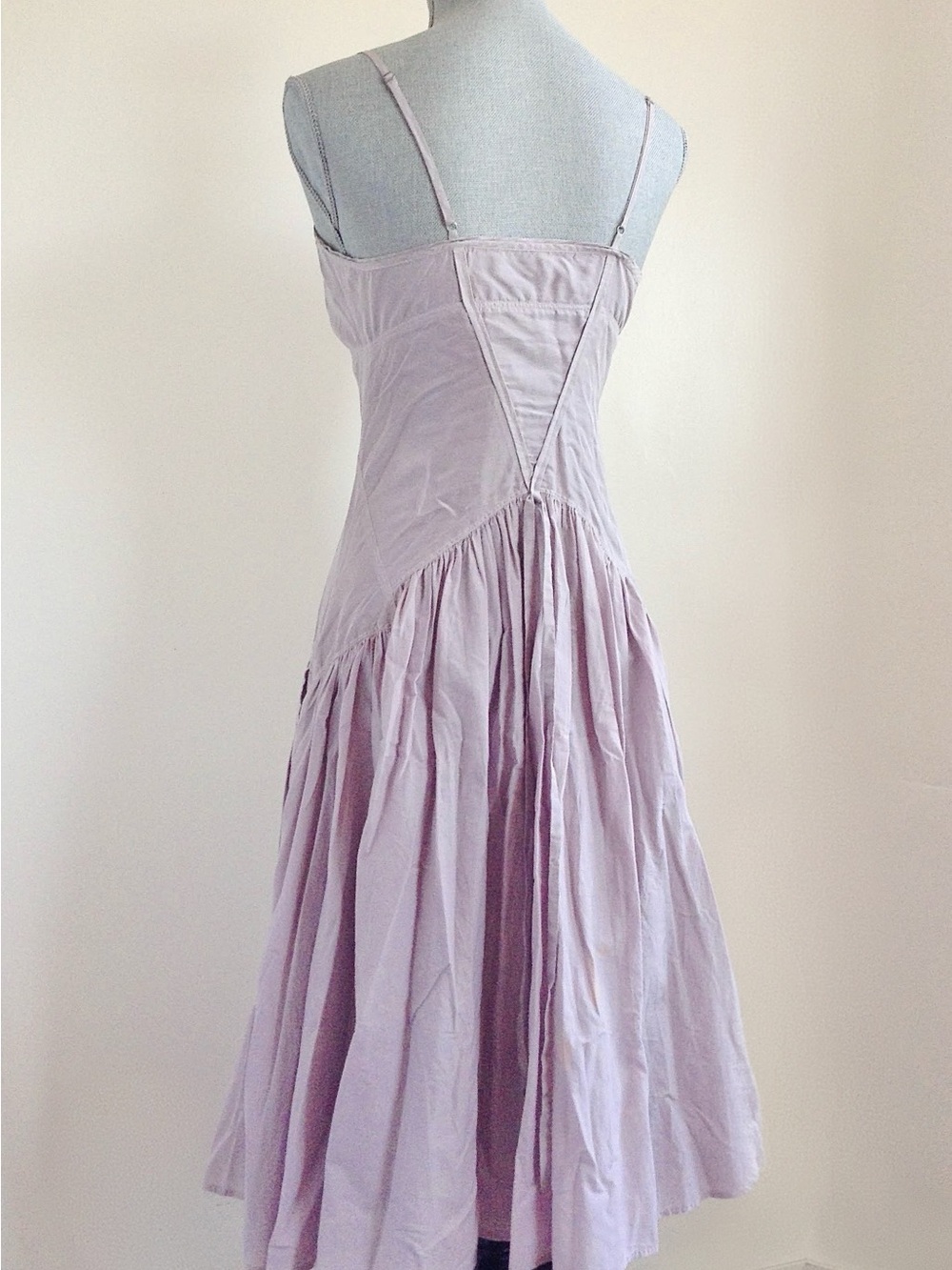 Armani Exchange Archival Lavender Silk Cotton Midi Dress 4 Wedding Guest Summer - Picture 11 of 12